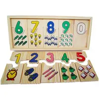 Wooden Children Match It Counting Mathematics Number Early Educational Puzzle Set Jigsaw Toy Preschool Game Gift for Kids 2
