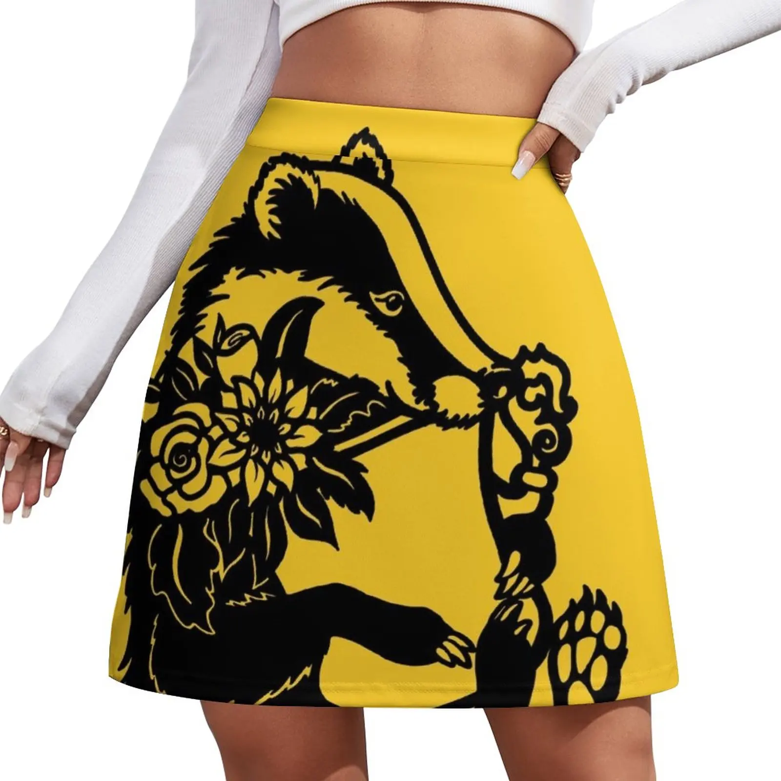 

Badger with cup Mini Skirt elegant social women's skirts Women's skirt korean style skirt