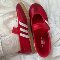 Adidas Originals Samba Jane Scarlet Red Chaussures rétro légères et antidérapantes pour femmes, baskets décontractées pour filles JQ6446 1