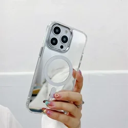 Compact Magnetic Makeup Mirror with Wireless Charging Compatibility - 14Pro (JZCX)