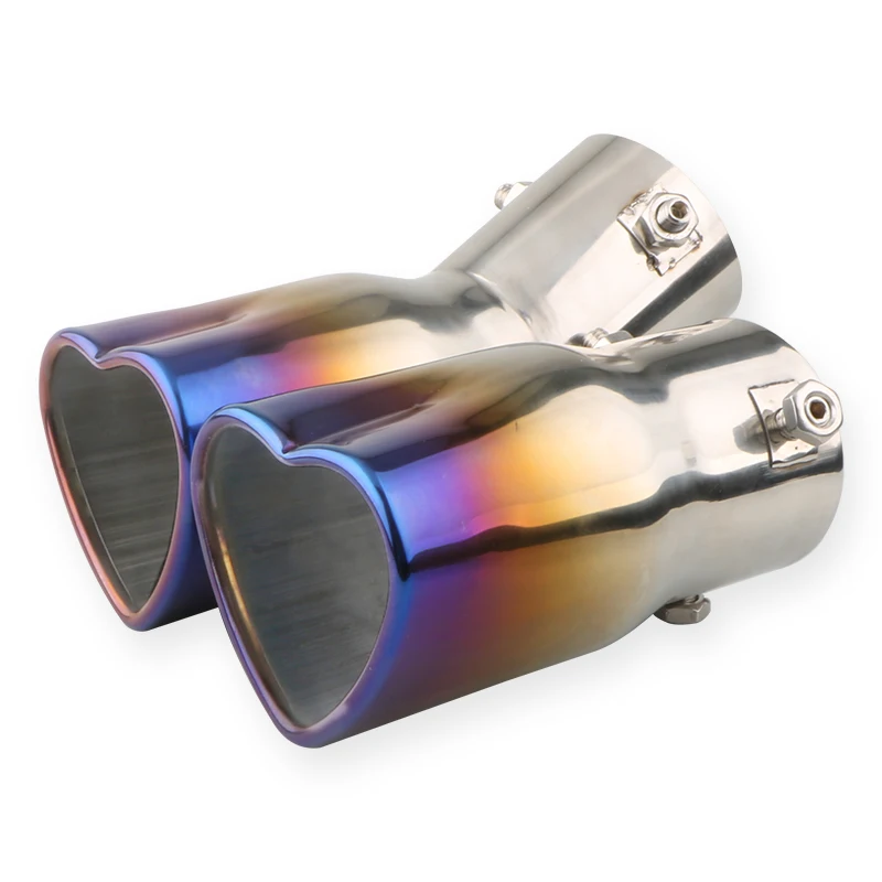 Heart Shape Style Car Accessories 2.5 Inch Stainless Steel Exhaust Tips Muffler Tail Pipe exhaust muffler tip exhaust pipe muffler exhaust trim pipe