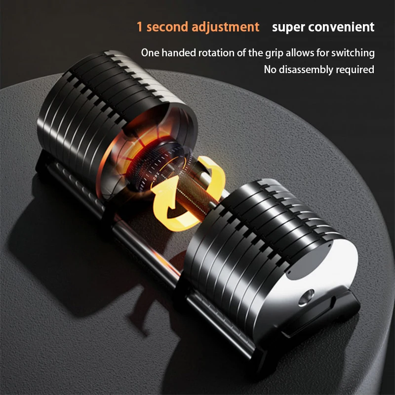 Electroplated Dumbbells, Professional Gym Fitness Dumbbells, Internal Rotation, 32kg Weight, Adjustable, 4kg Increase,