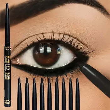 Matita eyeliner nera impermeabile a lunga durata da 3 pezzi/9 pezzi - Resistente al sudore a prova di sbavature per il trucco degli occhi audace, regalo ideale