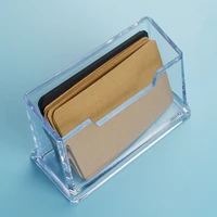 Business Card Holder Cardholder Box Transparent Thickened Acrylic Office Desk Organizer Case 1
