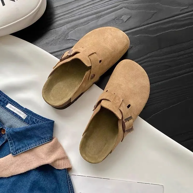 2024 Women\'s Slippers Summer Mules Platforms Sandals Casual Home Beach Luxury Flats Comfortable Elegant Shoes Big Size 42 43