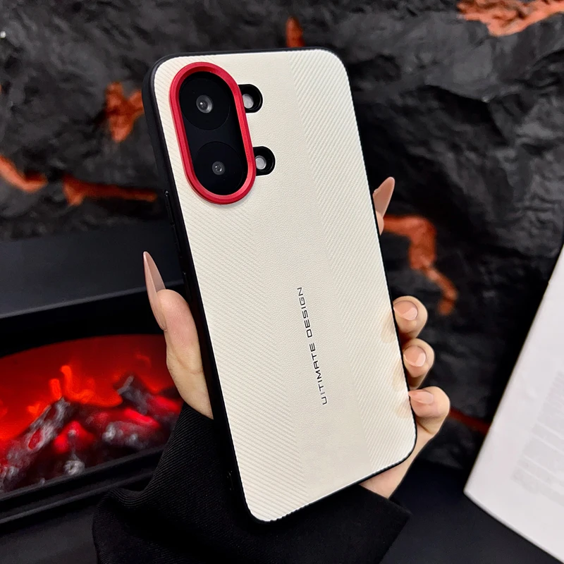 Luxury Stripe Textured PU Leather Phone Case - ELVEV Anti-Slip Ultra-Thin Cover