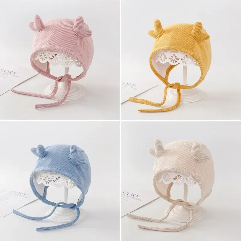 

New Simple Baby Autumn and Winter Baby Super Cute Newborn Baby Ear Protection Female Fetal Cap Boy Winter Trend