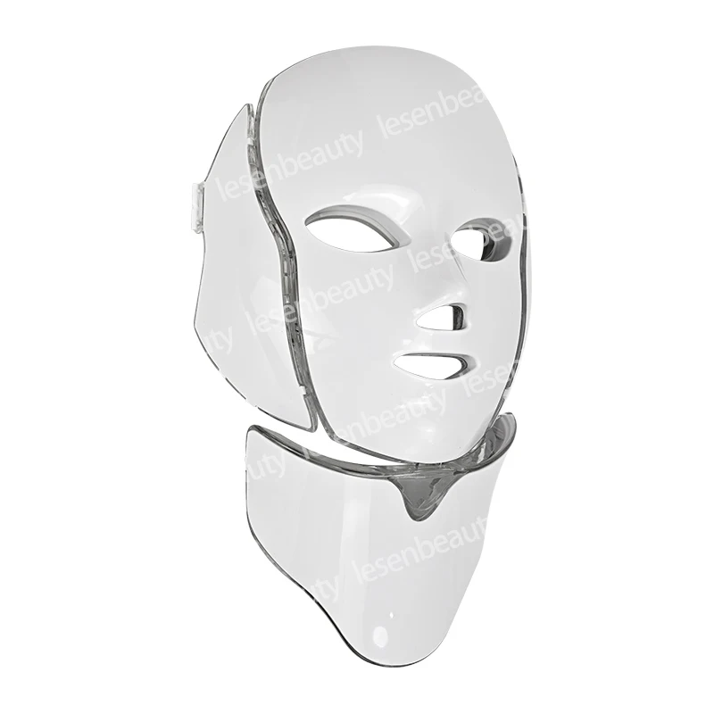 7 Colours LED Face & Neck Light Therapy Mask Photorejuvenation & Whitening Beauty Meter Pore Tightening Shrinking Skin Care ve