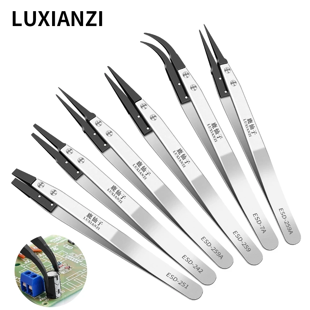3 Piece Precision Reverse Tweezers Non-Conductive Heat Resistant Stainless  Steel Anti-Magnetic Pointed & Curved Tips Tweezer Set - AliExpress