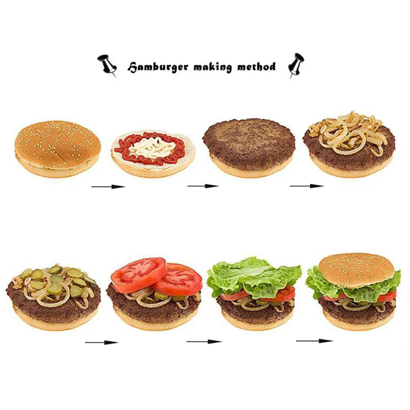 Non-Stick Hamburger Press Mold Stuffed Burger Maker for BBQ Round Patties Beef Grill Pie Mould Kitchen Tool Grilling Accessories