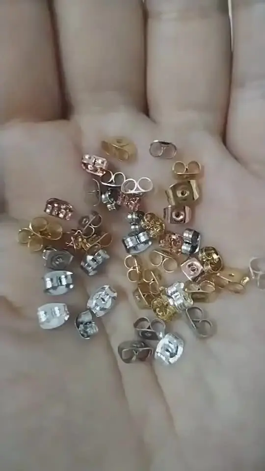 200 шт. застежки-бабочки для сережек из нержавеющей стали серебристого цвета 6 5 мм