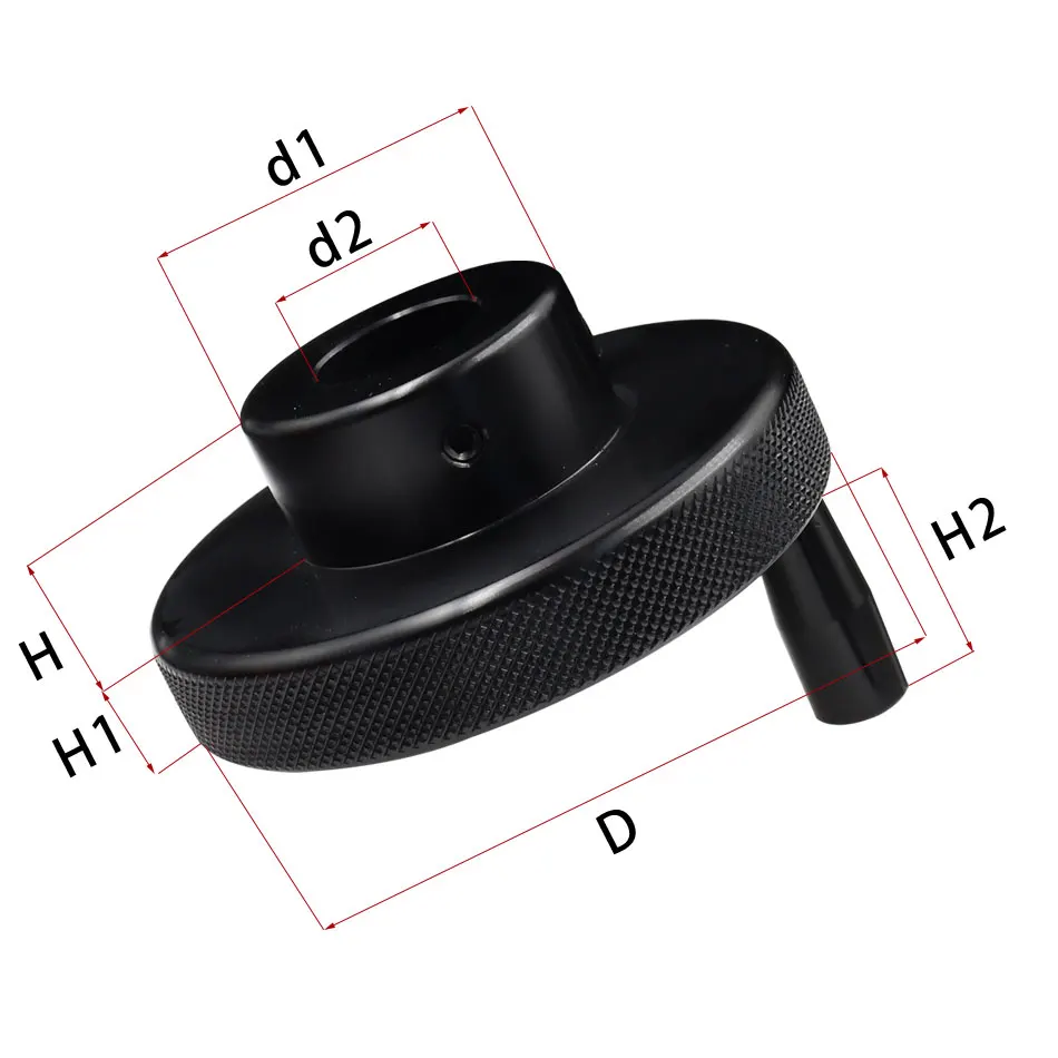 Cnc handwheel Black aluminum alloy handwheel suitable for milling machine tool handwheel