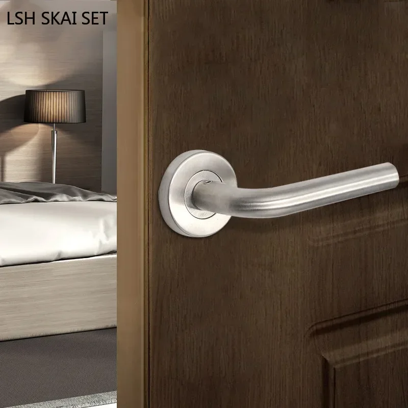 1PC 304 stainless steel door handles invisible door handle single-sided wooden door open-mounted pulls indoor barn handle without lock