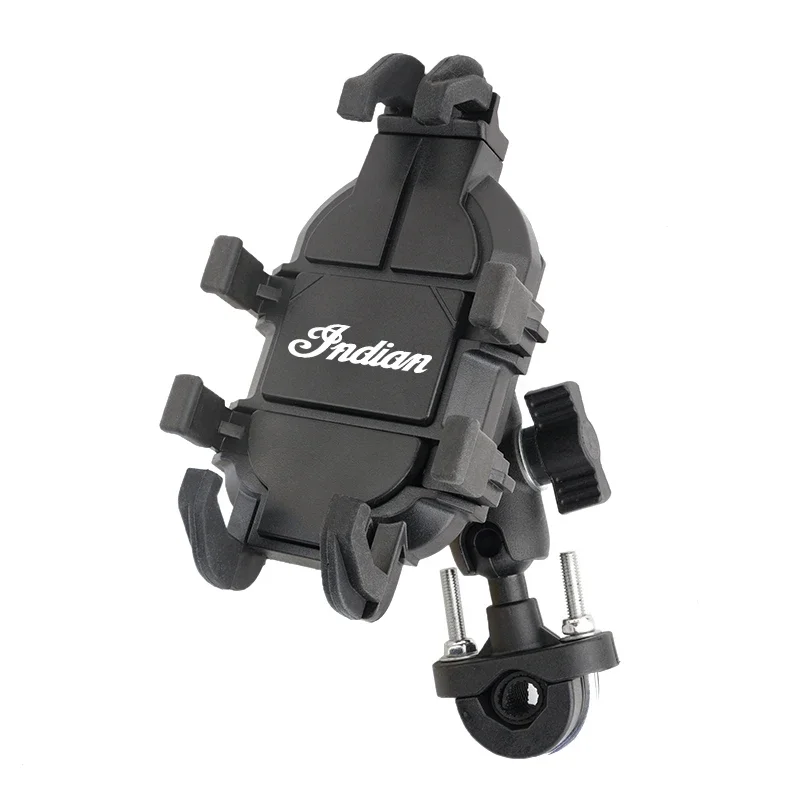 Support Guidon Moto Pour Téléphone/GPS - Compatible Indian FTR 1200, Chief, Scout - Aluminium CNC - Argenté