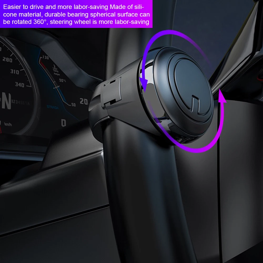 Manopola Di Rotazione Del Volante Booster Spinner Rotazione A 360 Gradi Cuscinetto In Metallo Maniglia Di Potenza A Forma Di Sfera