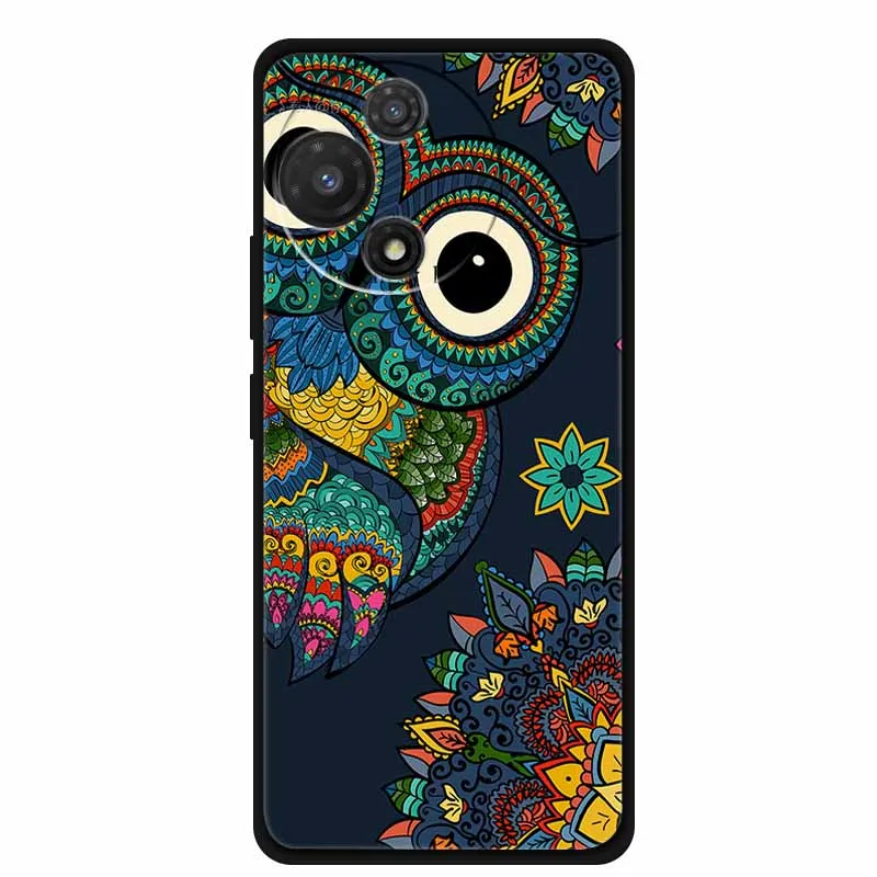 Black Soft Silicone TPU Phone Case with Cool Wolf Design - Shockproof and Protective Cover