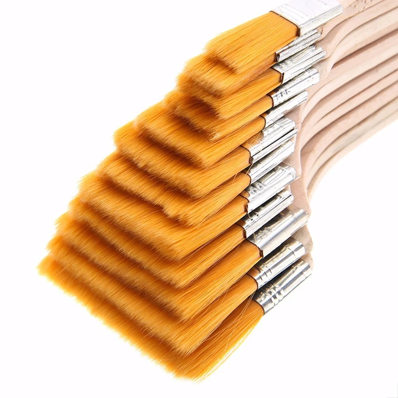 Oil painting brush set in use