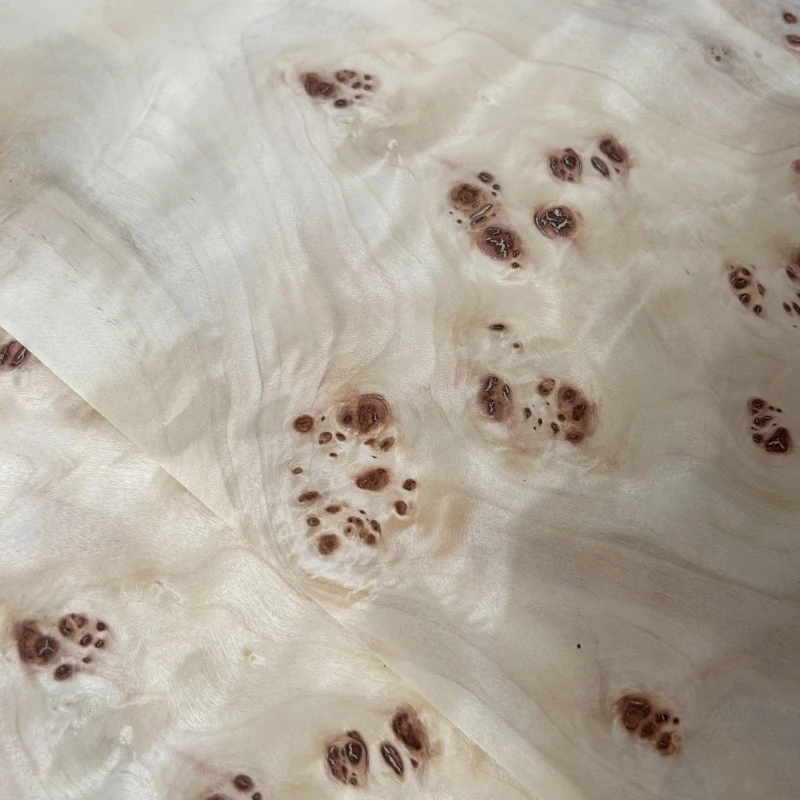 24cm*230cm Poplar Burl Wood Veneer Roll for DIY Decoration of Guitars, Basses and Stereo Speakers, Flexible Wooden Veneer Craft