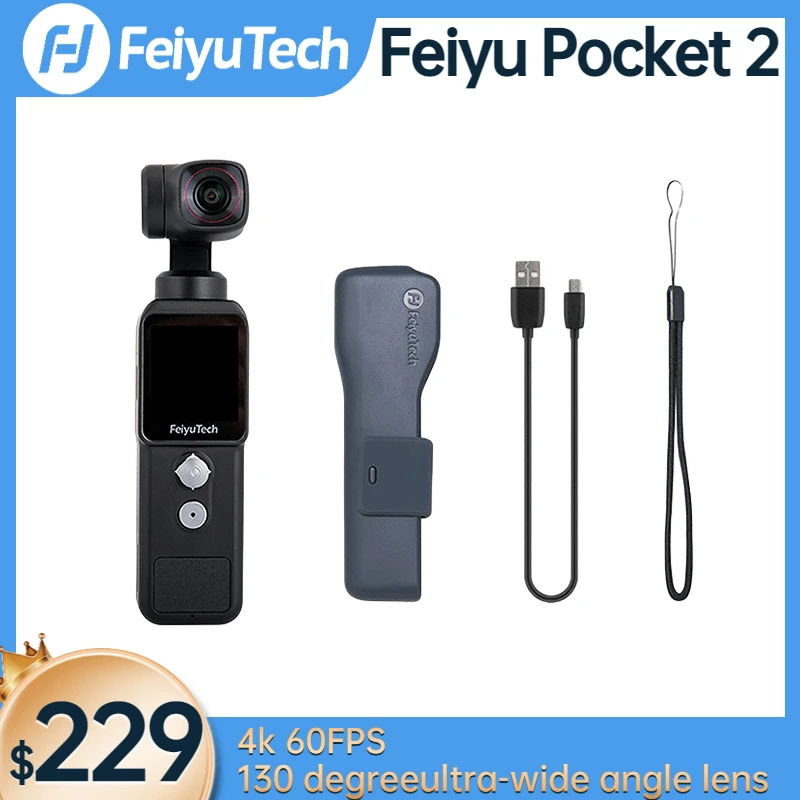 FeiyuTech Feiyu Pocket  2-4Kビデオ付き3軸携帯電話ジンバルスタビライザー、130°ビュー、WDR、メタルハウジング、外部マイク、ビューティーエフェクト、ビデオVlog用  - AliExpress 家電製品