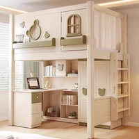 Lits superposés en bois massif, hauts et bas, pour 2 personnes, lits superposés pour enfants avec matelas, meubles de chambre à coucher 3