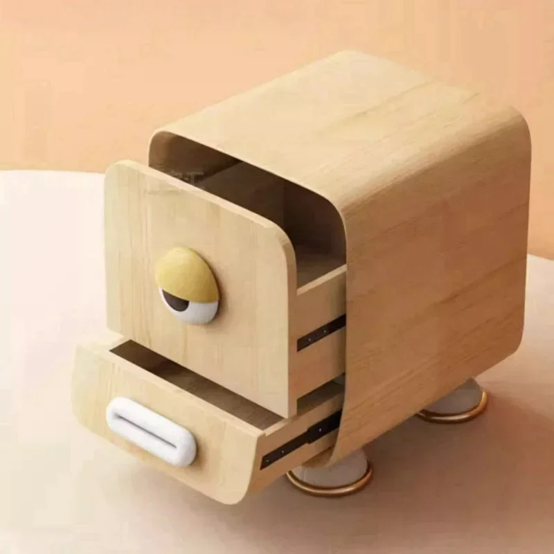 50&times;40&times;45cm Nightstand Simple Modern Art Cream Wind Creative Bedroom Children's Room Cute Side Table Solid Wood Bedside Table