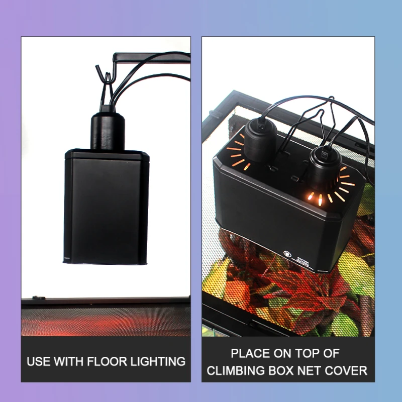 Heating Lamp Lizards Turtles Breeding Box Supplies Heat Preservation Reptile Lampshade UVB Ceramic Lamp Double Lampshades