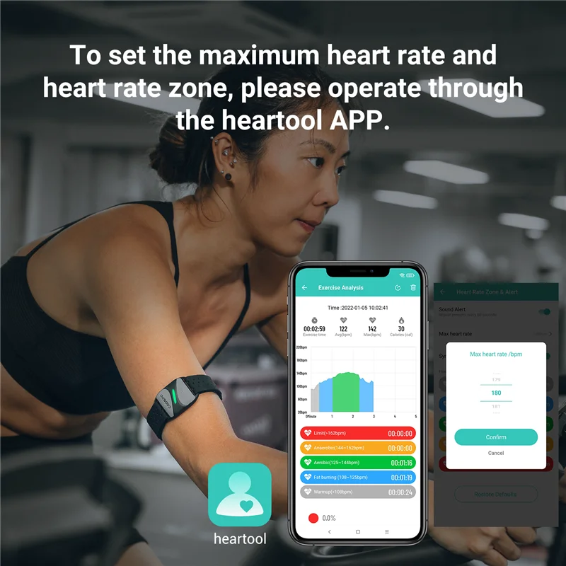COOSPO HW807 HRV Heart Rate Monitor Armband Optical Outdoor Fitness Sensor Bluetooth 5.0 ANT+ IP67 Running Cycling for Wahoo 3