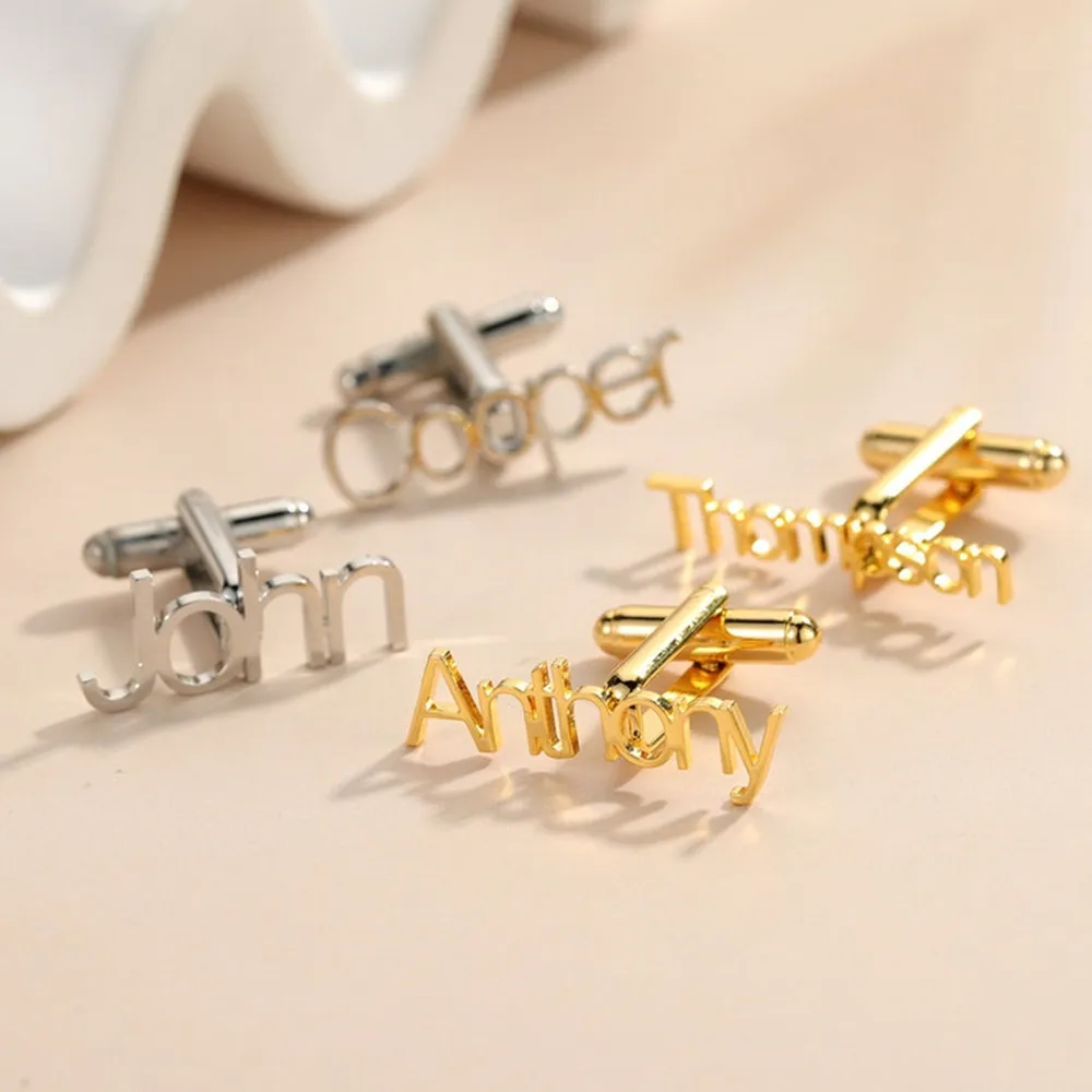 Customized Name Cufflink For Mens Stainless Steel Personalised Initials  Cufflinks Wedding Groomsmen Gift Jewellery - AliExpress