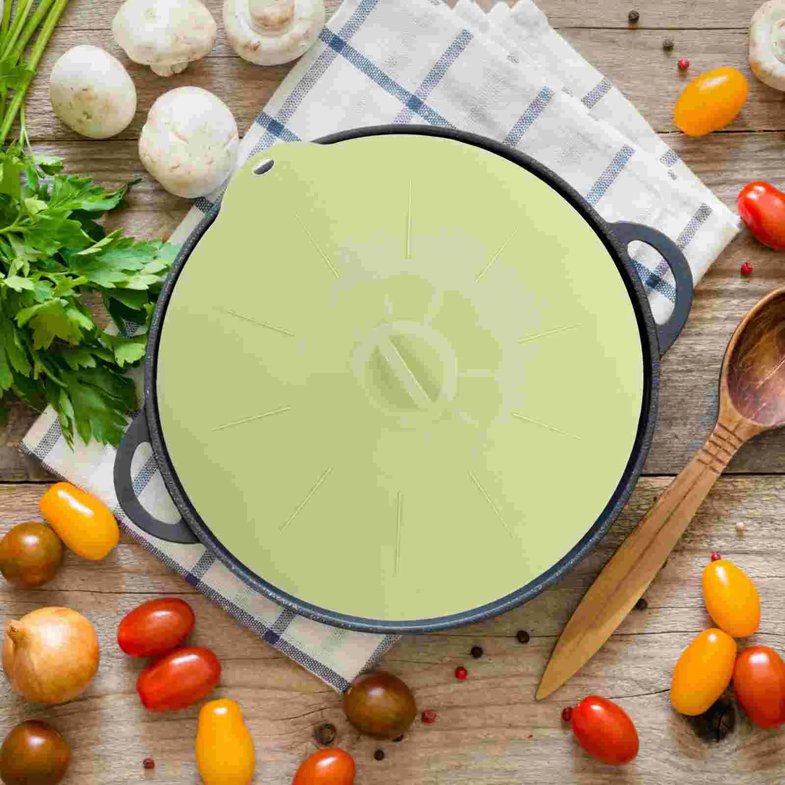 

Pot Silicone Lids Suction Sealing Lid for Pots Pans Serving Bowls Pressure Cookers Storage Preservation ( Green Extra Large