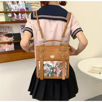 Girl Transparent Kawaii Lolita Ulzzang Ita Bag College Style JK Uniform Y2K Shoulder Bag Harajuku Cartoon Crossbody Bag 2