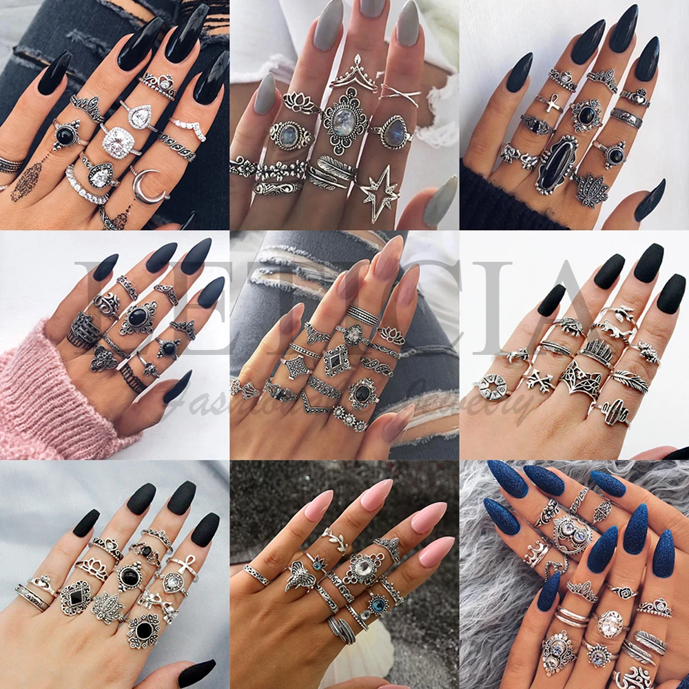 10pcs Silver/Gold Boho Stack Plain Above Knuckle Ring Midi Finger Rings  Gift | eBay