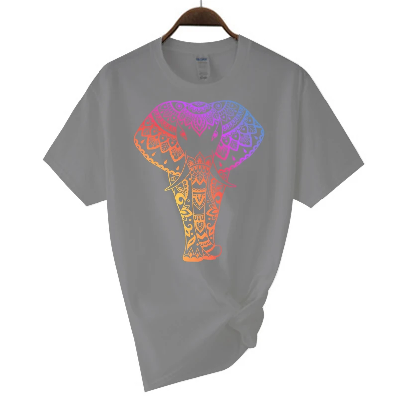 Men's T-shirt With Creative Colorful Elephant Graphic Print_voghion.com