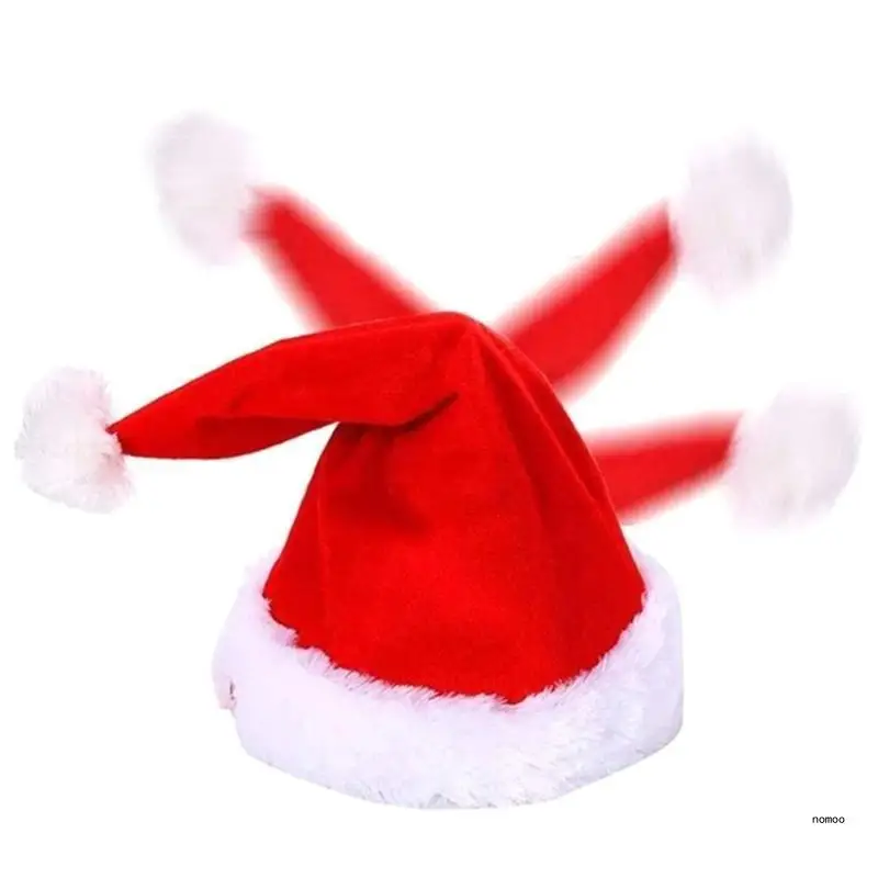 

Christmas Cap with Singing Dance Santa Hat Winter Holiday Party Headwear