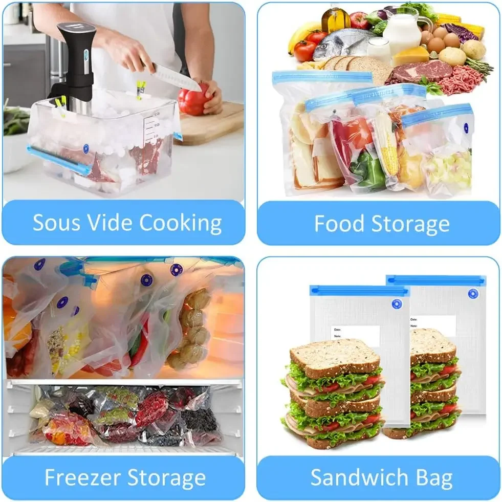 1-20PCS Food Vacuum Preservation Bag Compression Refrigerator Sealed