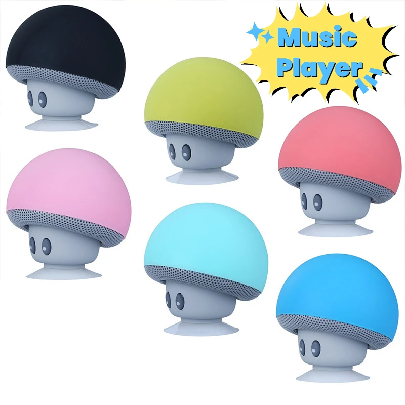 Small Mushroom Cute Style Mini Wireless Bluetooth-compatible Speaker Mp3 Music Player With Mic Waterproof bluetooth speaker mini bluetooth speaker audio speaker mini sound box