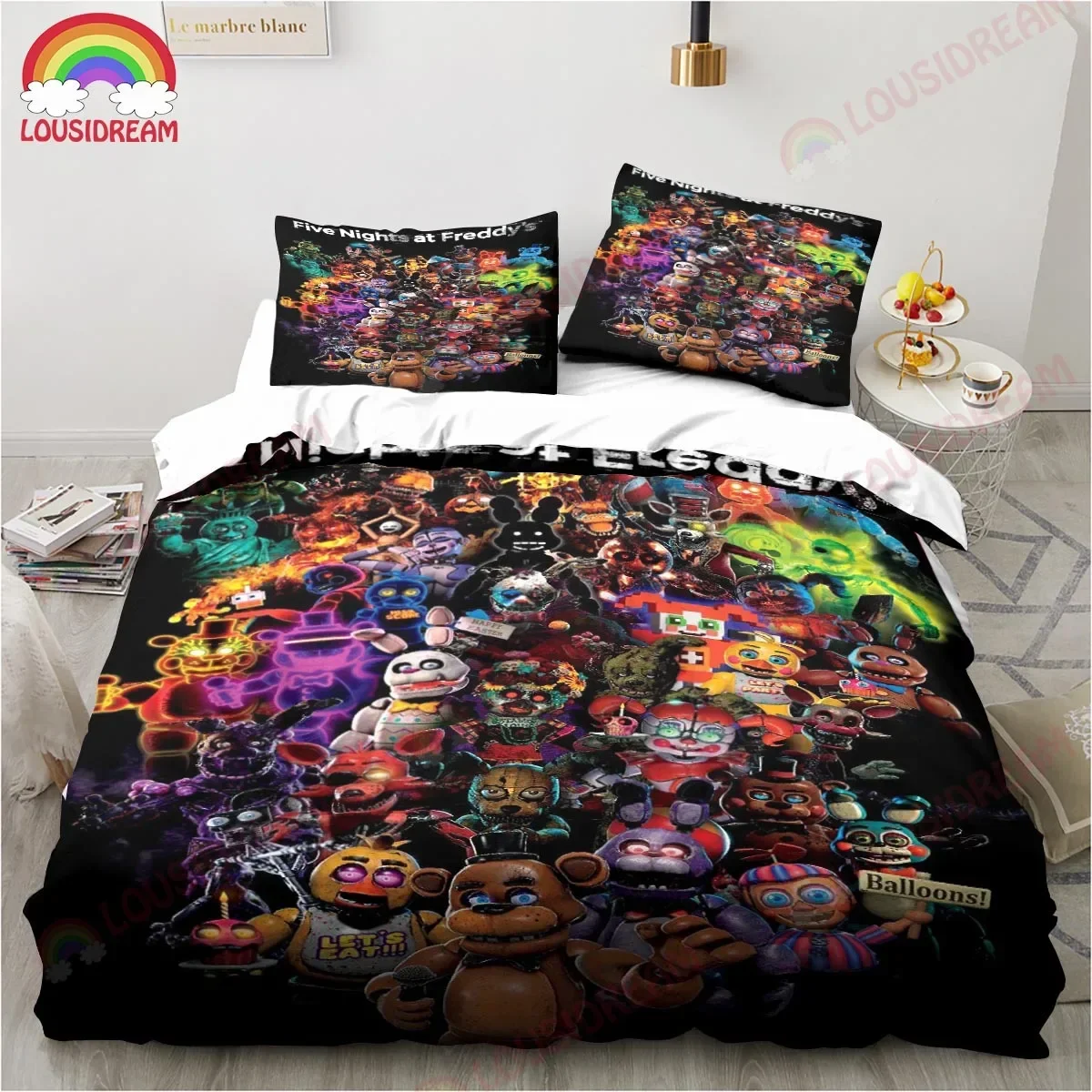 

FNAF Horror Game Bedding Set Sheet Set King Twin Double Child Bedding Set Mircofiber or Polyester Duvet Cover Set