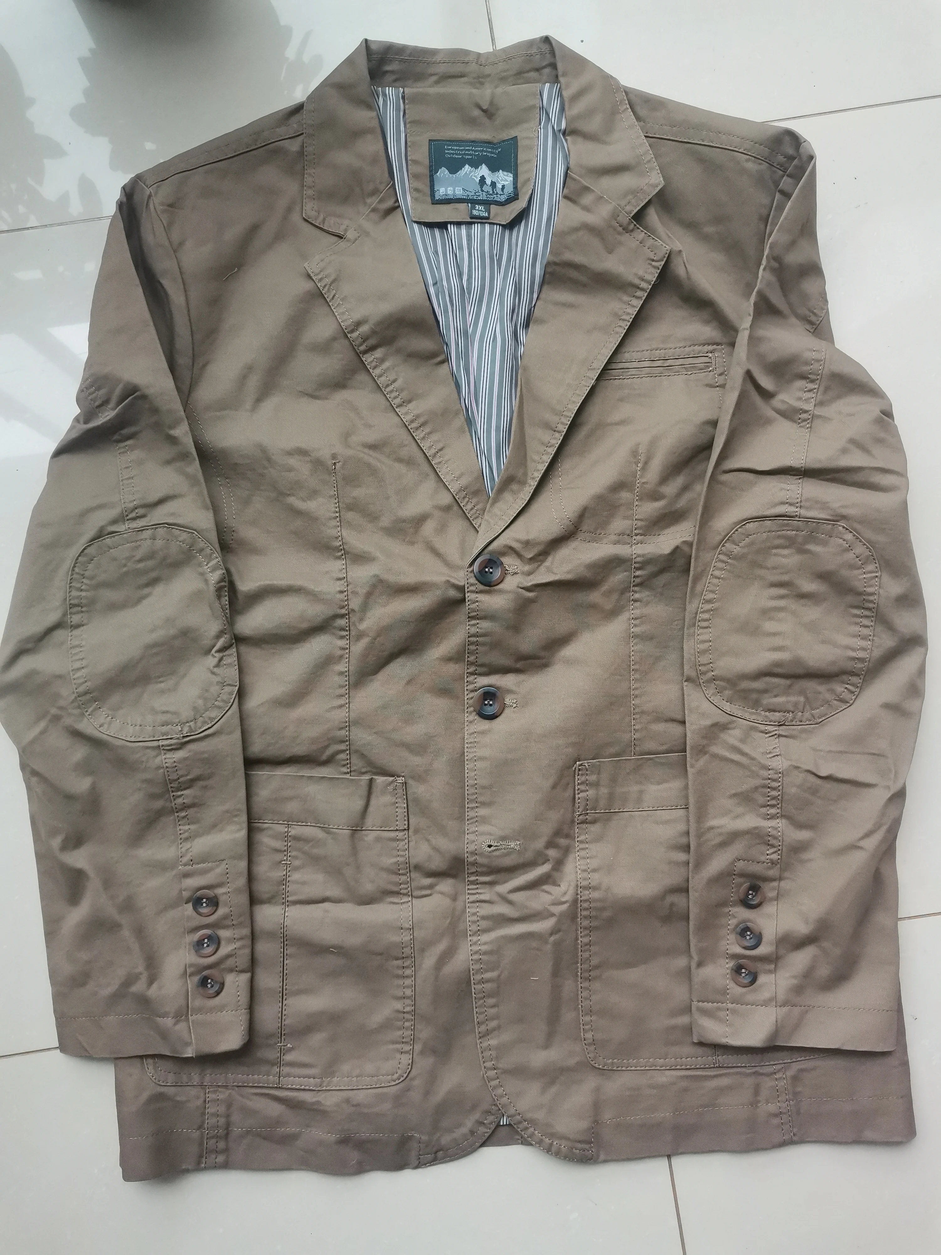 Men's Denim Blazer, Male Suit, Casual Pocket, Work Jacket, Fashion Blazers, Loose Outerwear