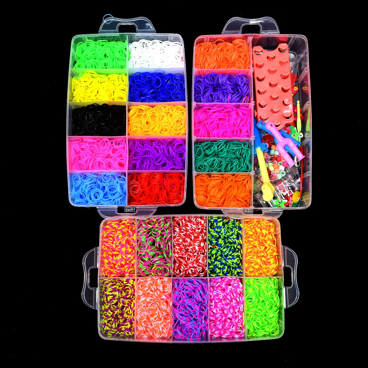 Baby Elastic Rubber Loom Bands Set Box DIY Toys Bracelet Silicone Bands  Rainbow Weave Gum Toy Handicraft Kit Girl Gift Kids Toys