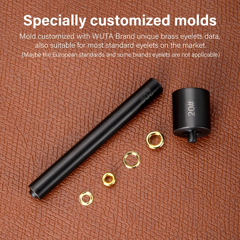 WUTA 전문 Eyelets Setter 그로멧 설치 도구 Eyelets 금형 도구 가죽 공예 수제 고정 도구 액세서리