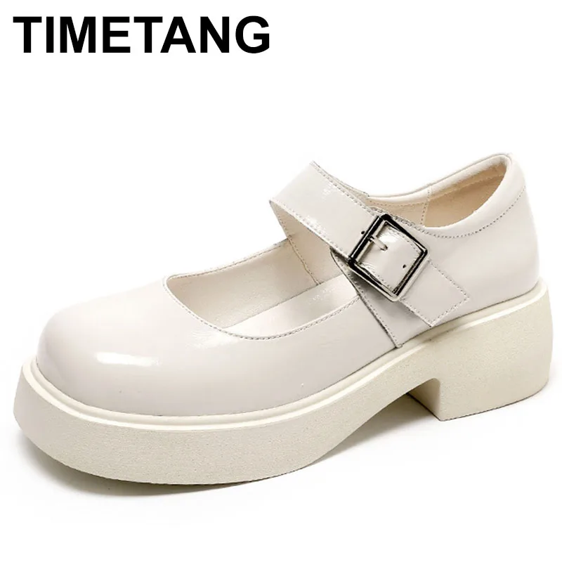 

2023 Spring Mary Janes Pumps Platform Lolita Shoes Women's Japanese Style Vintage Girls High Heel Shoes For Women Plus Size