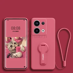 Luxury Silicone Soft Phone Case with Holder - Premium Protection and Style for RedmiNote 13 ProPlus (Camellia red)
