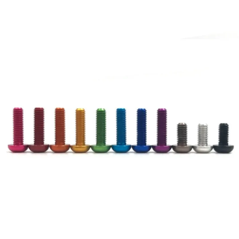 Hex Socket Screw iso7380 Aluminum button head screw M3 M4 M5 M6*5/6/8/10/12/16/20/25 colourful Aluminum hex socket round head screw 10pcs