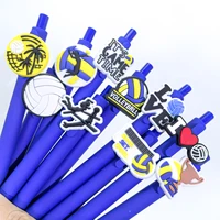 10Pcs volleyball soft patch neutral pen sports series solid color student stationery ballpoint pen style random 2