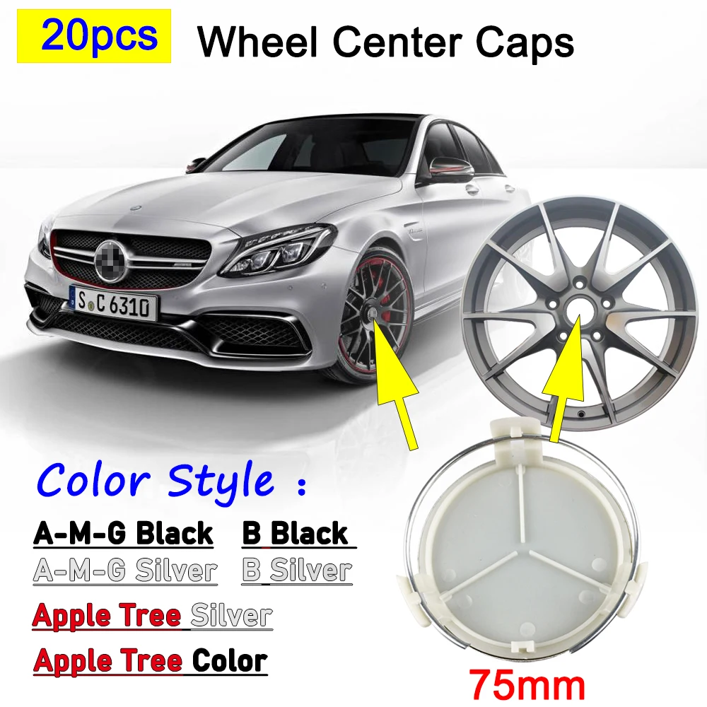 AMG hub cap, with AMG emblem (silver-coloured / black)