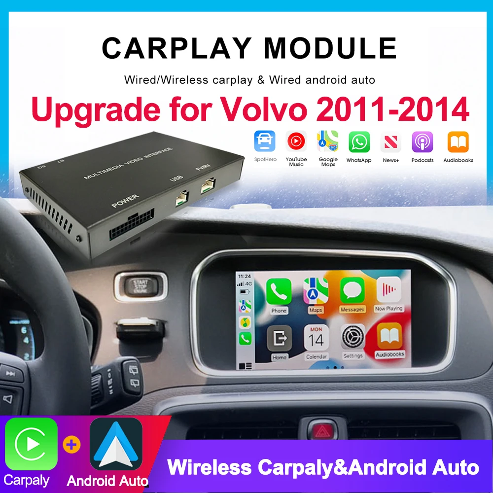Wireless Carplay Android Auto Per Volvo 2011-2014 Per Volvo V40 V60 S60 Xc60 V70 Xc70 S80 Mirror Link Airplay Car Play Funzione