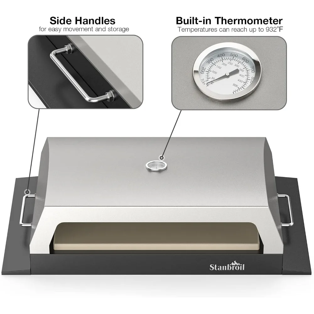 Stanbroil Outdoor Pizza Oven Compatible with Blackstone Flat Top Gas Grills, 22, 28, 36 Inches, Includes 19 x 15 Inch Pizza Ston