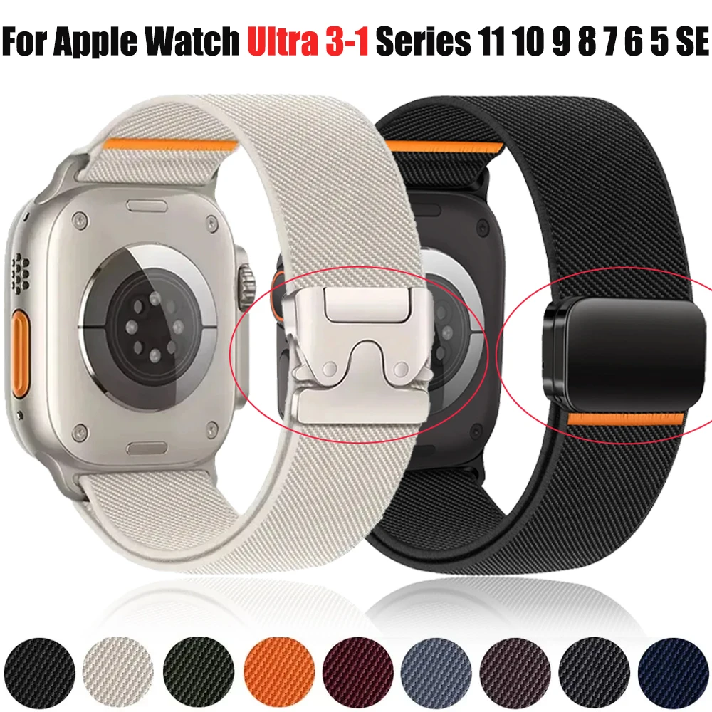 Breathable Nylon Loop Strap for Smartwatch - Adjustable & Comfortable Wristband