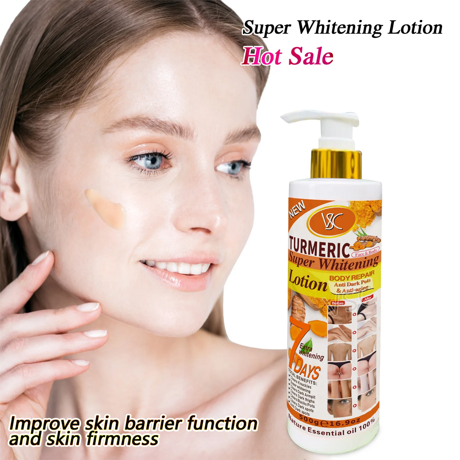 Turmeric Body LotionMoisturizing,Brightening,Smooth and Hydrated Skin, Enriched with Natural Turmeric Extract for All Skin Types
