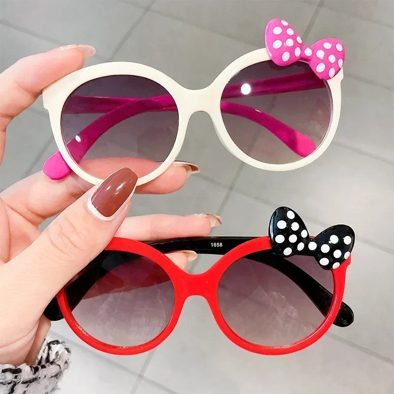 New Kids Sunglasses Girls Boys Shiny Bowknot Sun Glasses Lovely Cat Children Eyewear Fashion Gradient Eyeglasses UV400