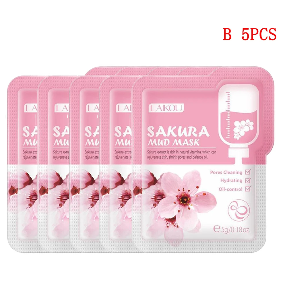 1/5 قطعة قناع الكولاجين ساكورا ترطيب عميق ترطيب ال...